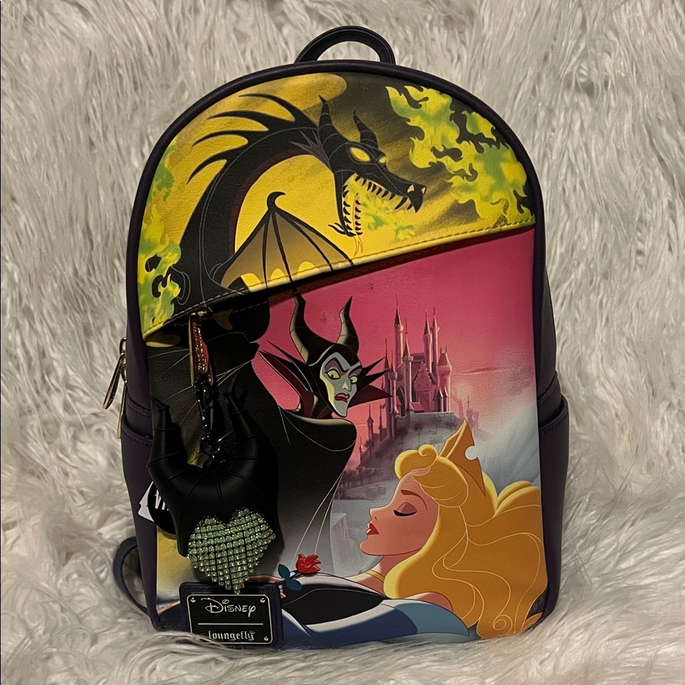 Like New Disney Loungefly Palm Sleeping Beauty Ba… - image 2